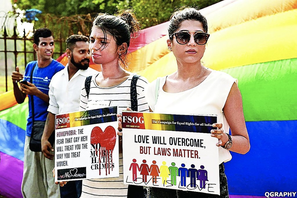 Shubham Mehrotra with community allies holding FSOG placards in Mumbai