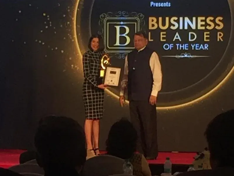 Shubham receiving Young Leader of the Year